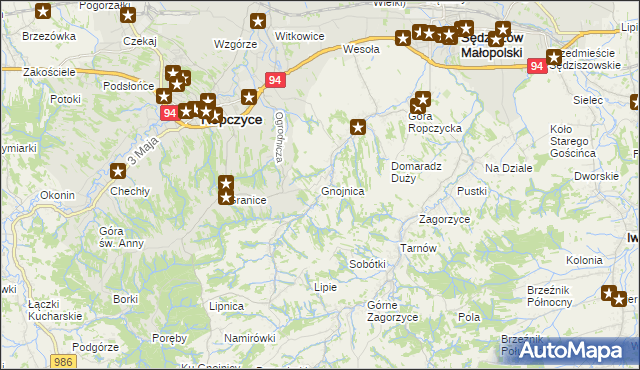 mapa Gnojnica, Gnojnica na mapie Targeo