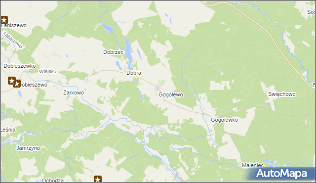 mapa Gogolewo gmina Dębnica Kaszubska, Gogolewo gmina Dębnica Kaszubska na mapie Targeo