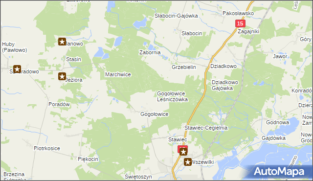 mapa Gogołowice Leśniczówka, Gogołowice Leśniczówka na mapie Targeo