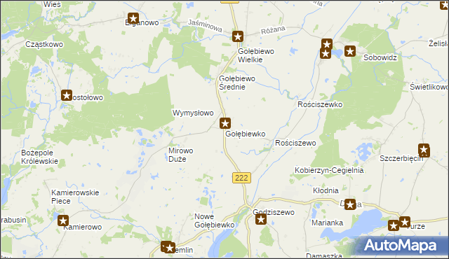 mapa Gołębiewko gmina Trąbki Wielkie, Gołębiewko gmina Trąbki Wielkie na mapie Targeo