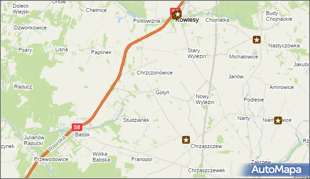 mapa Gołyń, Gołyń na mapie Targeo