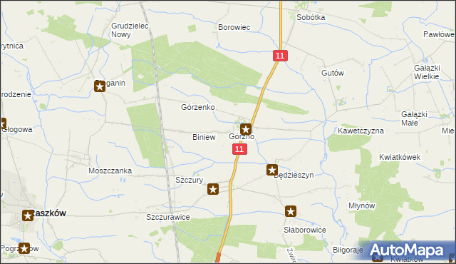 mapa Górzno gmina Ostrów Wielkopolski, Górzno gmina Ostrów Wielkopolski na mapie Targeo