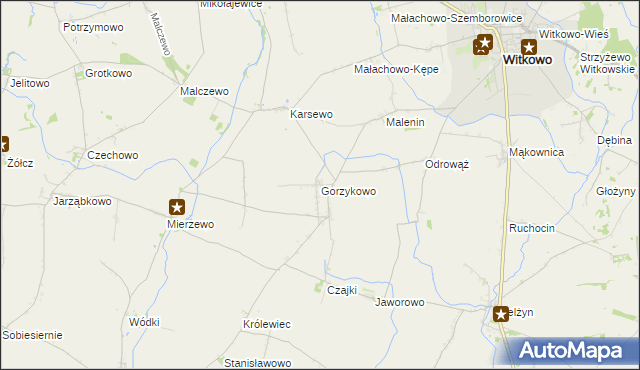 mapa Gorzykowo, Gorzykowo na mapie Targeo