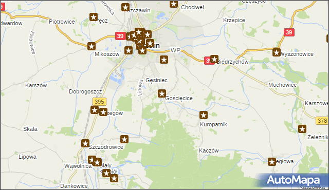 mapa Gościęcice, Gościęcice na mapie Targeo