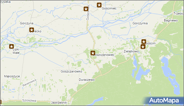 mapa Goszczanowiec, Goszczanowiec na mapie Targeo