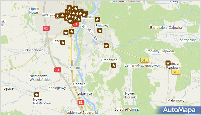 mapa Grabówiec gmina Pułtusk, Grabówiec gmina Pułtusk na mapie Targeo