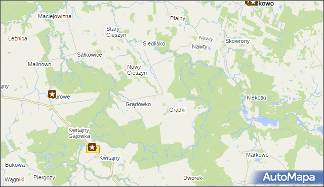 mapa Grądki Osada, Grądki Osada na mapie Targeo