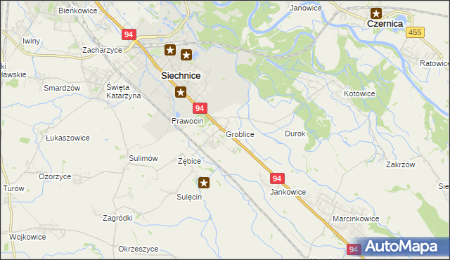 mapa Groblice, Groblice na mapie Targeo