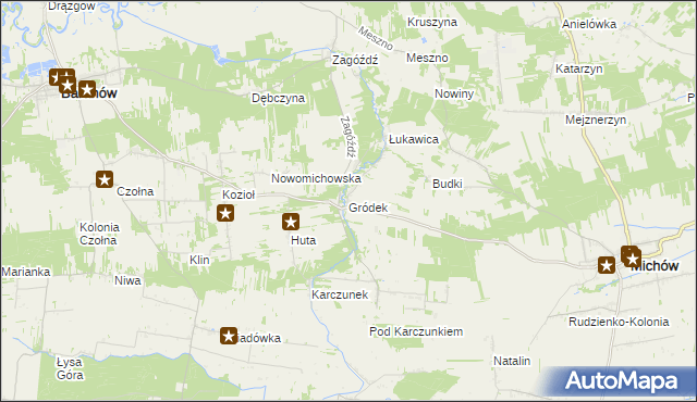 mapa Gródek gmina Baranów, Gródek gmina Baranów na mapie Targeo