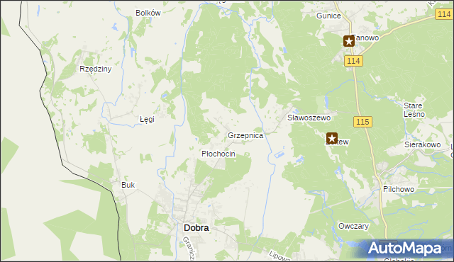 mapa Grzepnica, Grzepnica na mapie Targeo