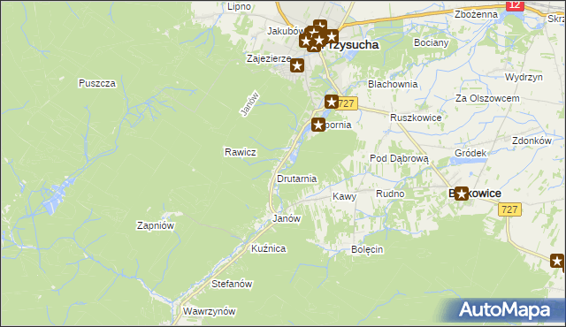mapa Gwarek, Gwarek na mapie Targeo