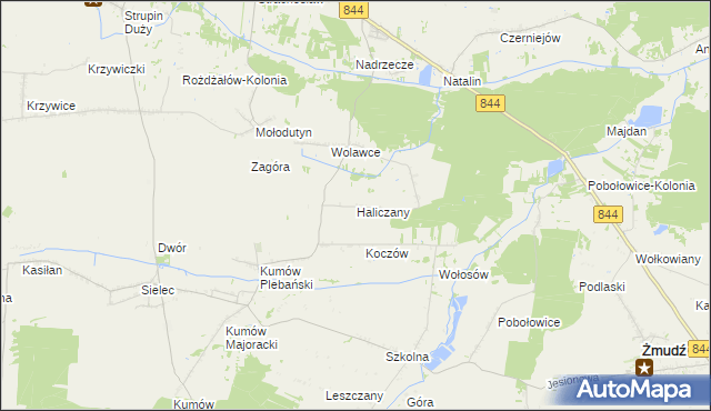 mapa Haliczany, Haliczany na mapie Targeo