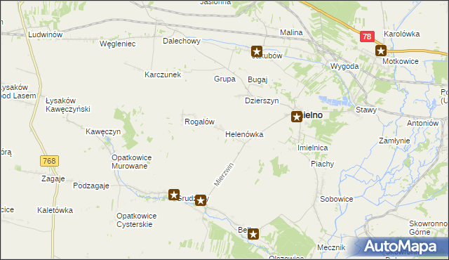 mapa Helenówka gmina Imielno, Helenówka gmina Imielno na mapie Targeo