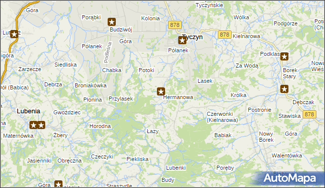 mapa Hermanowa, Hermanowa na mapie Targeo