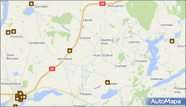 mapa Huta-Strzelce, Huta-Strzelce na mapie Targeo