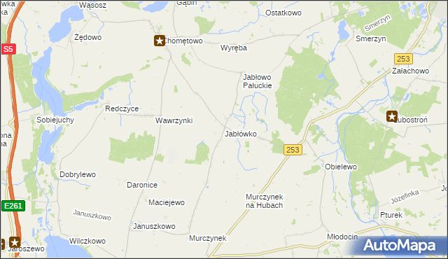 mapa Jabłówko gmina Łabiszyn, Jabłówko gmina Łabiszyn na mapie Targeo