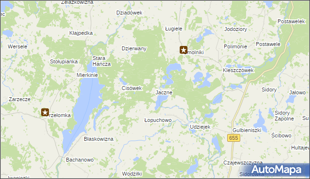 mapa Jaczne, Jaczne na mapie Targeo