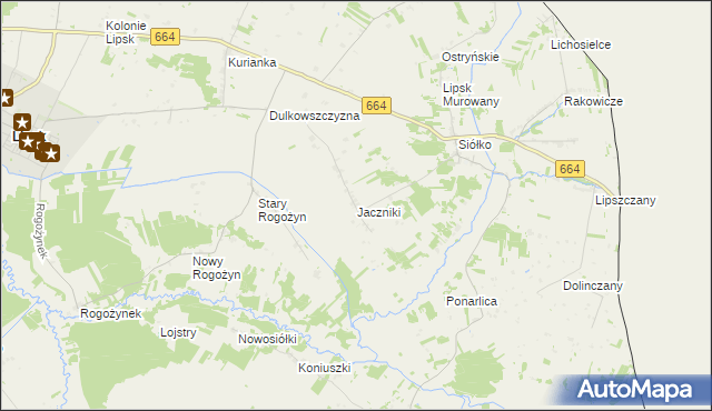 mapa Jaczniki, Jaczniki na mapie Targeo