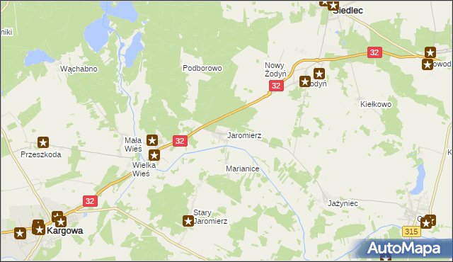 mapa Jaromierz gmina Siedlec, Jaromierz gmina Siedlec na mapie Targeo
