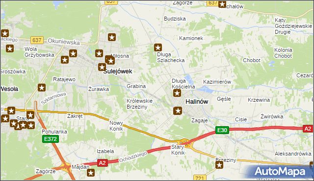 mapa Józefin gmina Halinów, Józefin gmina Halinów na mapie Targeo