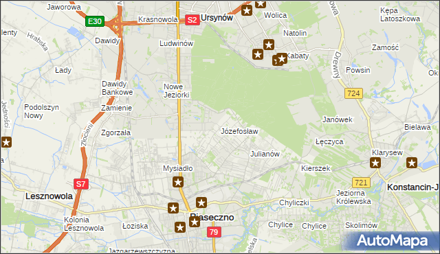 mapa Józefosław, Józefosław na mapie Targeo
