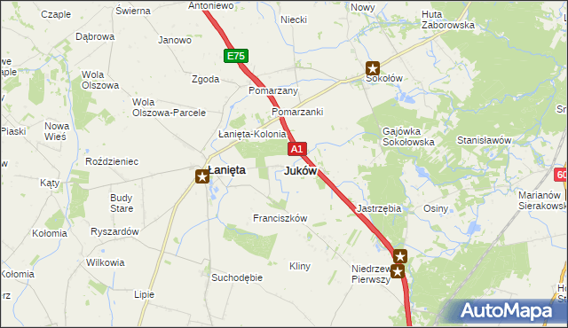 mapa Juków, Juków na mapie Targeo