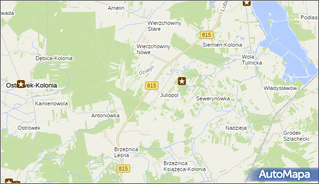 mapa Juliopol gmina Siemień, Juliopol gmina Siemień na mapie Targeo