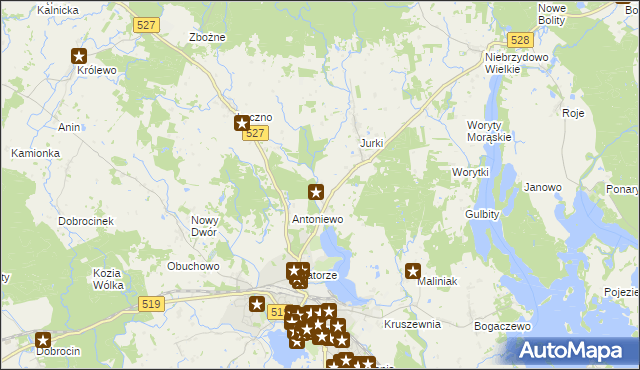 mapa Jurecki Młyn, Jurecki Młyn na mapie Targeo