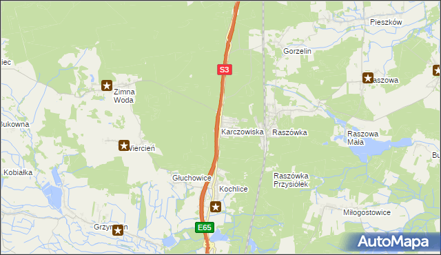 mapa Karczowiska, Karczowiska na mapie Targeo