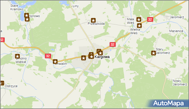 mapa Kargowa, Kargowa na mapie Targeo