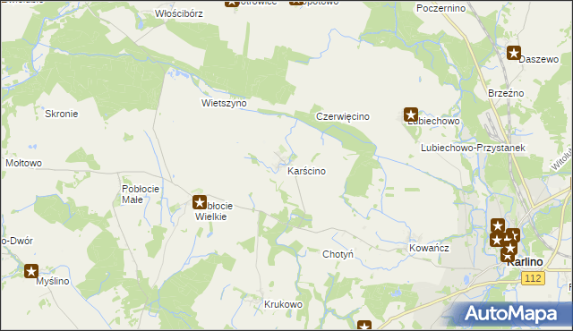 mapa Karścino, Karścino na mapie Targeo