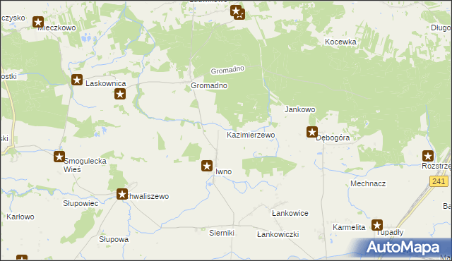 mapa Kazimierzewo gmina Kcynia, Kazimierzewo gmina Kcynia na mapie Targeo