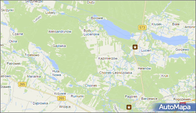 mapa Kazimierzów gmina Gostynin, Kazimierzów gmina Gostynin na mapie Targeo