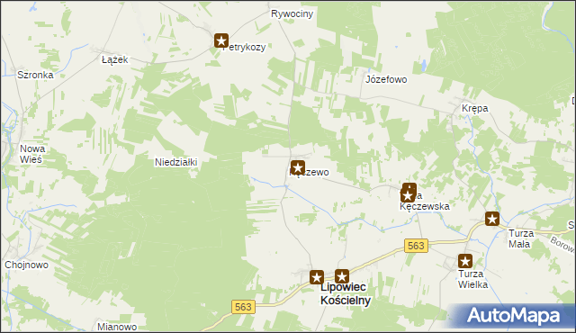 mapa Kęczewo, Kęczewo na mapie Targeo