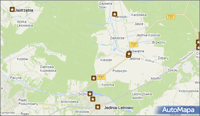 mapa Kieszek, Kieszek na mapie Targeo