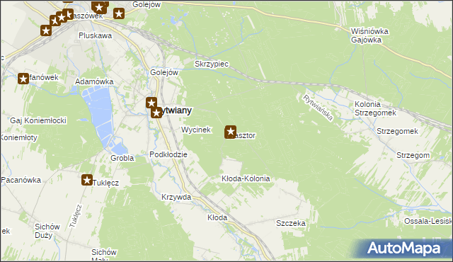 mapa Klasztor gmina Rytwiany, Klasztor gmina Rytwiany na mapie Targeo