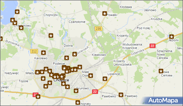 mapa Klawkowo, Klawkowo na mapie Targeo
