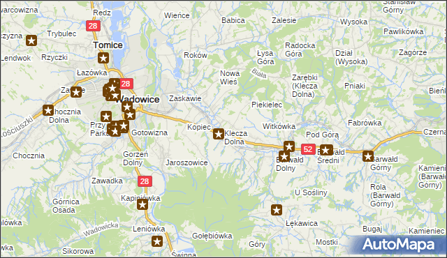 mapa Klecza Dolna, Klecza Dolna na mapie Targeo