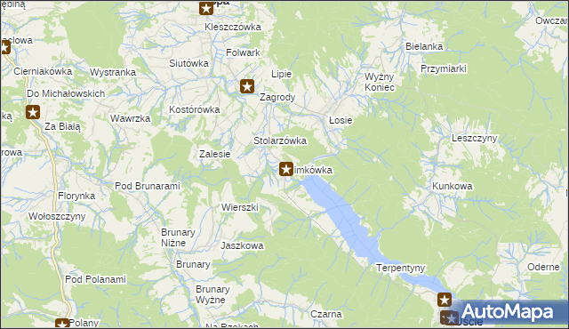 mapa Klimkówka gmina Ropa, Klimkówka gmina Ropa na mapie Targeo