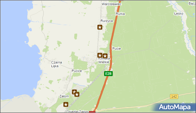 mapa Kliniska Wielkie, Kliniska Wielkie na mapie Targeo