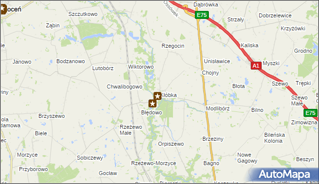 mapa Kłóbka, Kłóbka na mapie Targeo