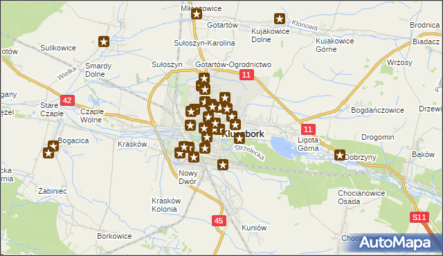 mapa Kluczbork, Kluczbork na mapie Targeo