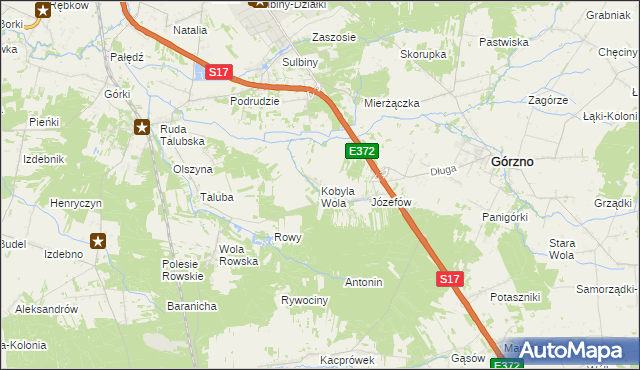 mapa Kobyla Wola, Kobyla Wola na mapie Targeo