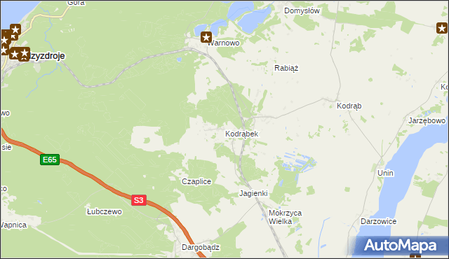 mapa Kodrąbek, Kodrąbek na mapie Targeo