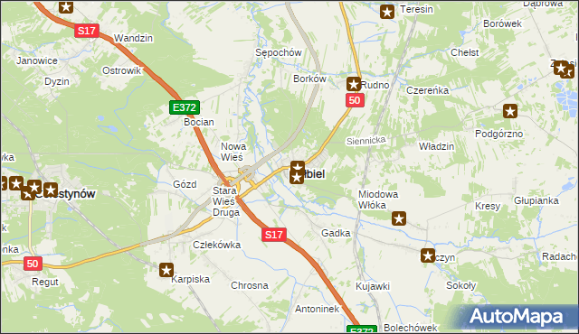 mapa Kołbiel, Kołbiel na mapie Targeo