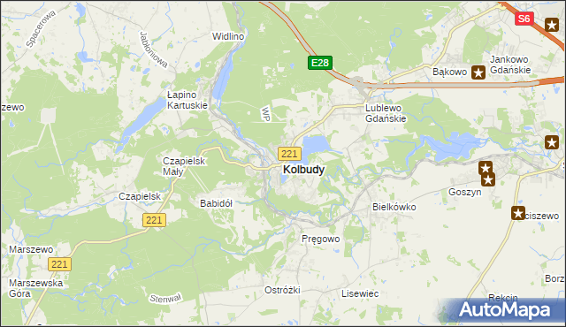 mapa Kolbudy, Kolbudy na mapie Targeo