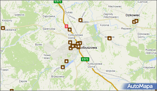 mapa Kolbuszowa, Kolbuszowa na mapie Targeo