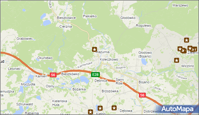 mapa Koleczkowo, Koleczkowo na mapie Targeo