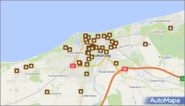 mapa Kołobrzegu, Kołobrzeg na mapie Targeo
