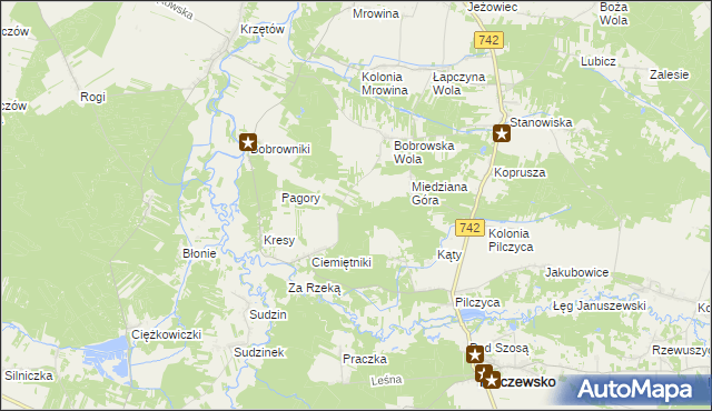 mapa Kolonia Bobrowska Wola, Kolonia Bobrowska Wola na mapie Targeo